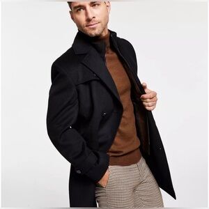 Ralph Lauren Polo Timeless Vintage Wool Button Quilted Coat Black Preppy Large